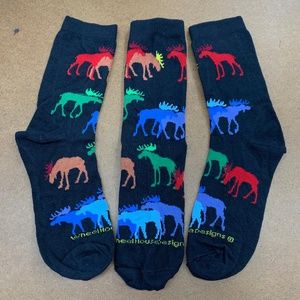 Multicolored Moose Socks - 12 Pairs